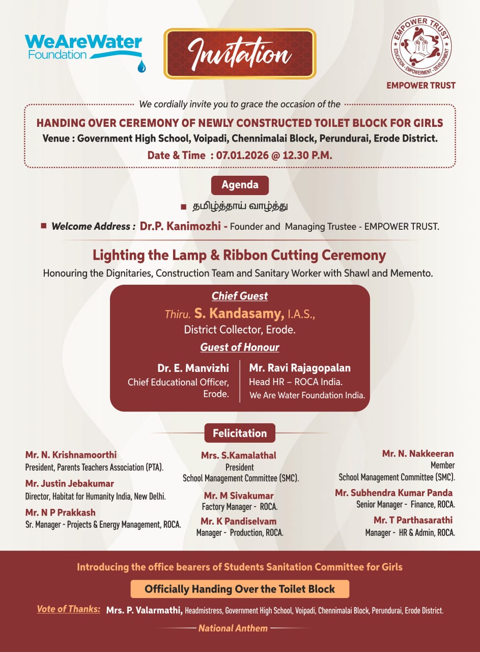  Handing Over Ceremony of Newly Constructed Toilet blocks for boys and girls at the Government Higher Secondary School, 